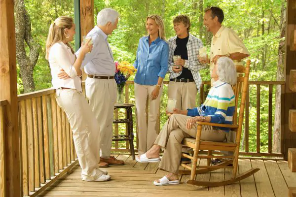 Covered Deck with Happy Family