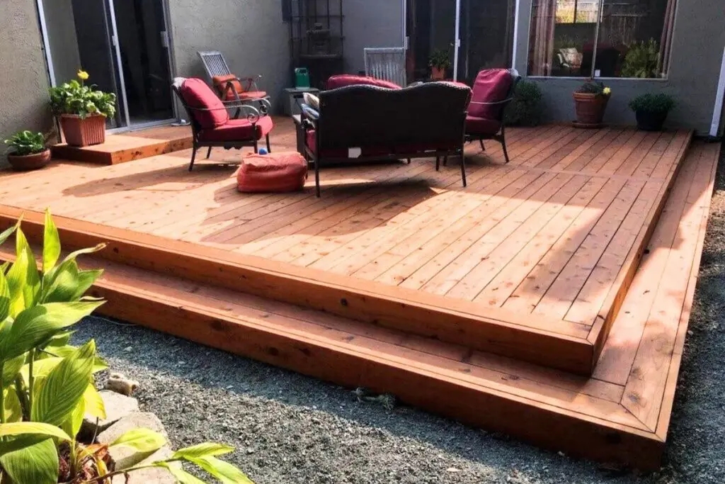 custom deck wooden brown outdoor deck installation