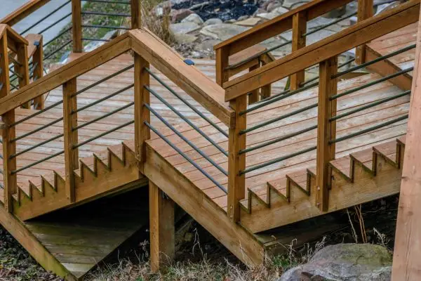 custom wood deck stair 